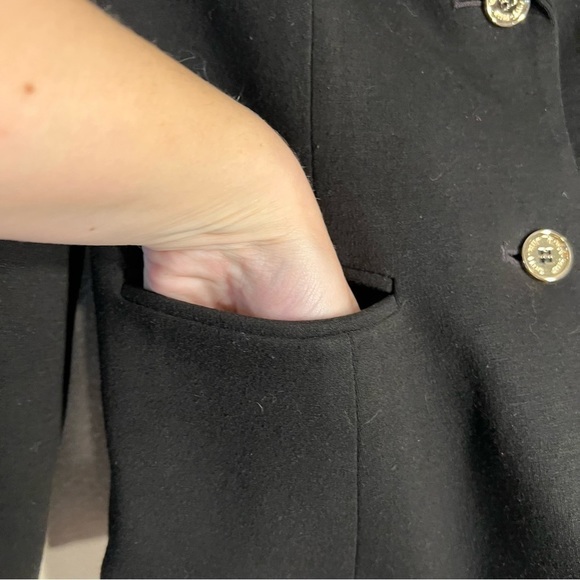 Rare Chic-Land Medium Professional Black 2 Button Blazer Zipper Pocket Square - Picture 10 of 12